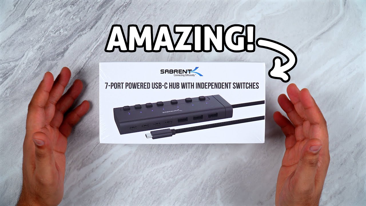SABRENT's New USB C Hub 7 Port 20W Powered Hub with Switches | HB-3A4C