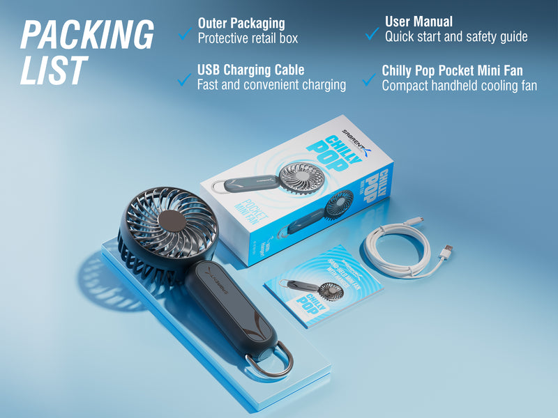 ChillyPop Mini Portable Fan with Hanger