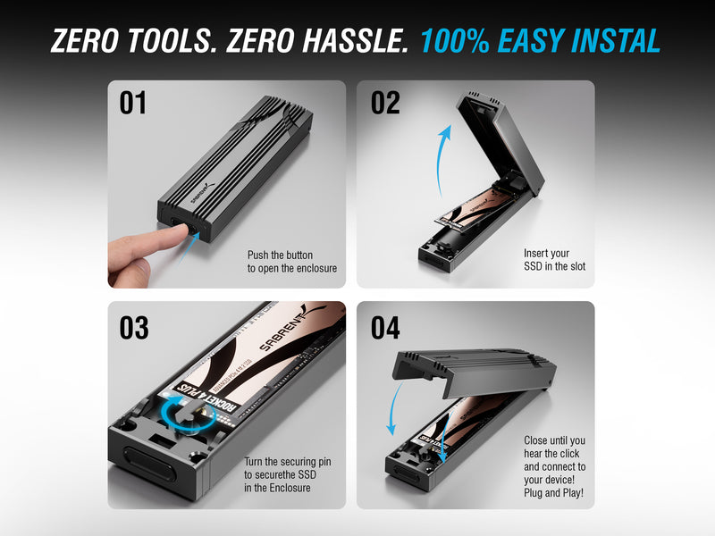 USB 3.2 Type-C Tool-free Enclosure