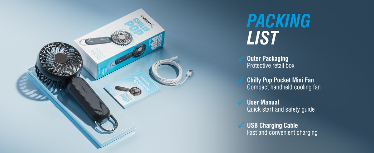 ChillyPop Mini Portable Fan with Hanger