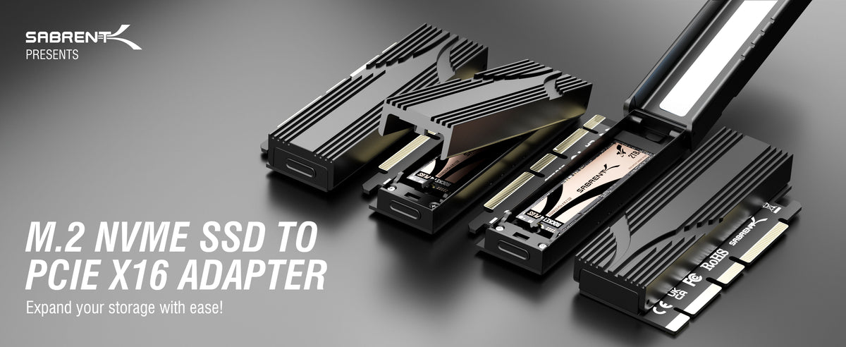 M.2 NVMe SSD to PCIe x16 Tool-Free Add-In Card (AIC)