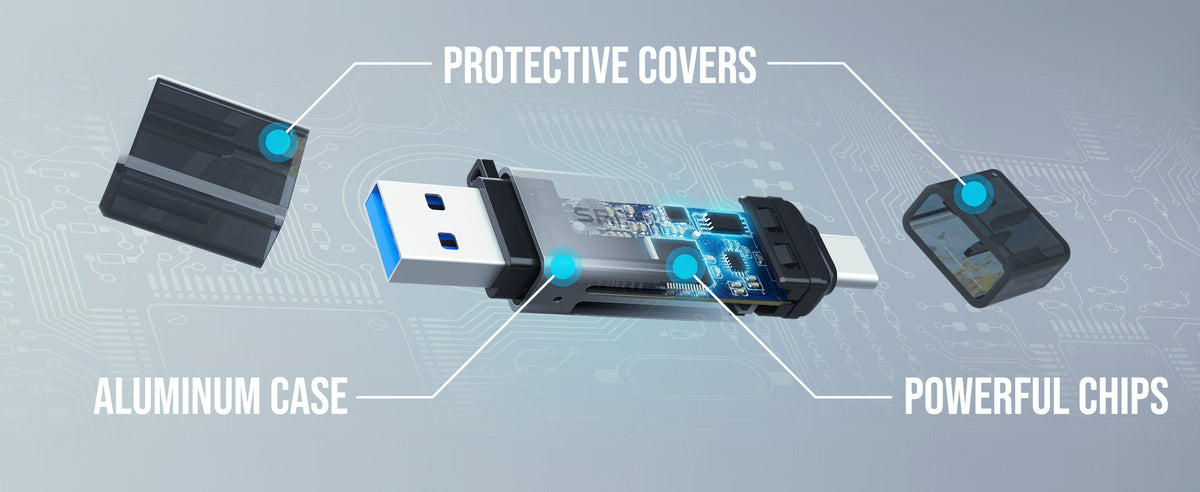 USB 3.0 and USB Type-C OTG Card Reader