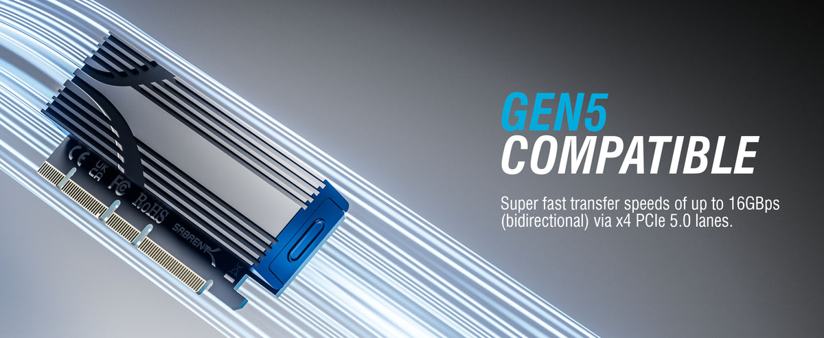 M.2 NVMe SSD to PCIe x16 Tool-Free Add-In Card (AIC)