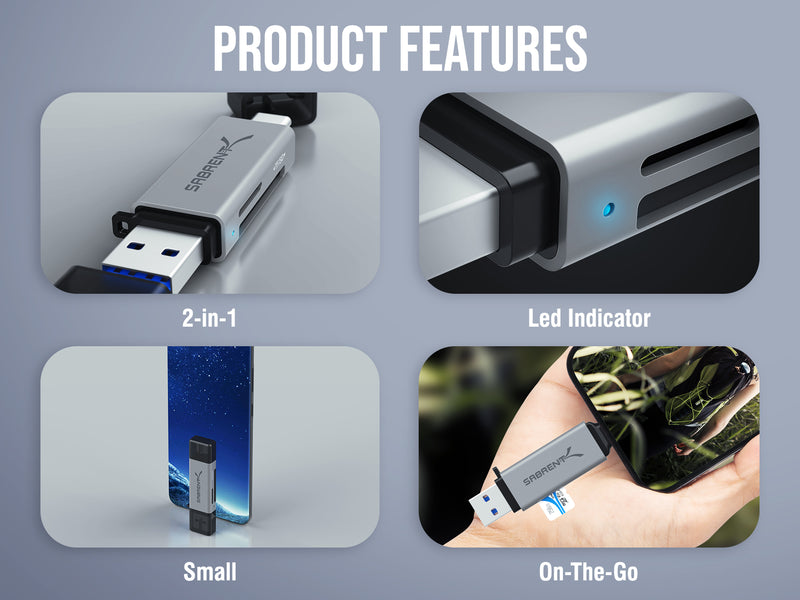 USB 3.0 and USB Type-C OTG Card Reader