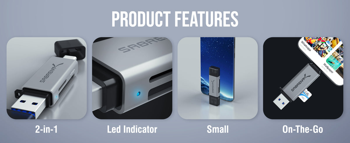 USB 3.0 and USB Type-C OTG Card Reader