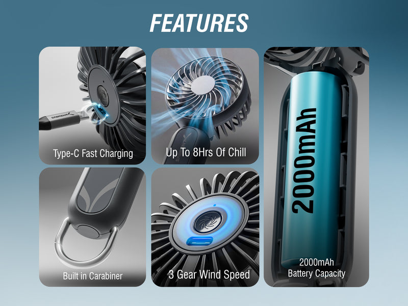 ChillyPop Mini Portable Fan with Hanger