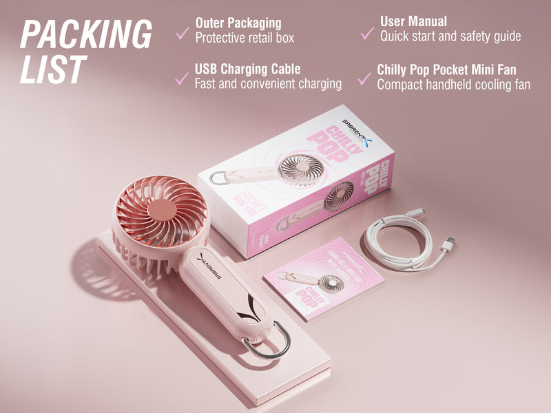 ChillyPop Mini Portable Fan with Hanger