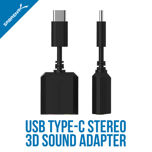 USB TypeC External Stereo Sound Adapter for Windows and Mac Sabrent