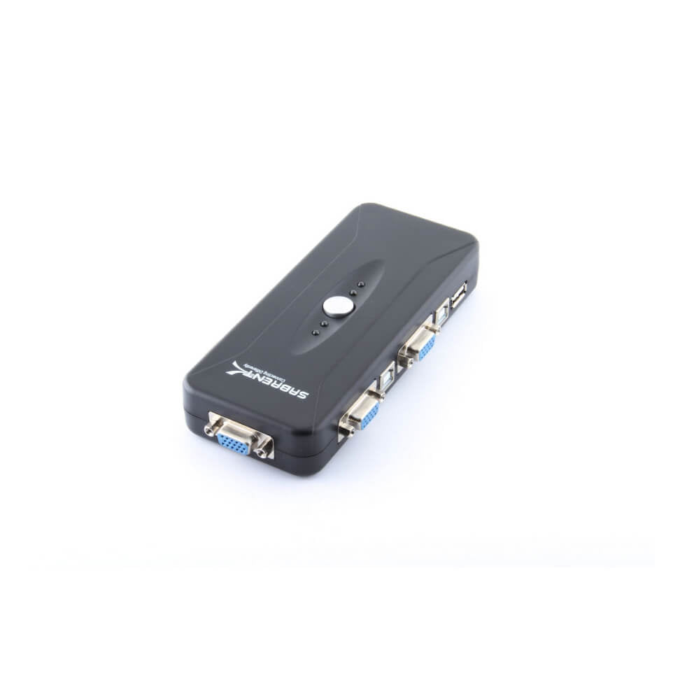 4-Port USB 2.0 and VGA/SVGA KVM Switch Box with 4 Sets of Cables