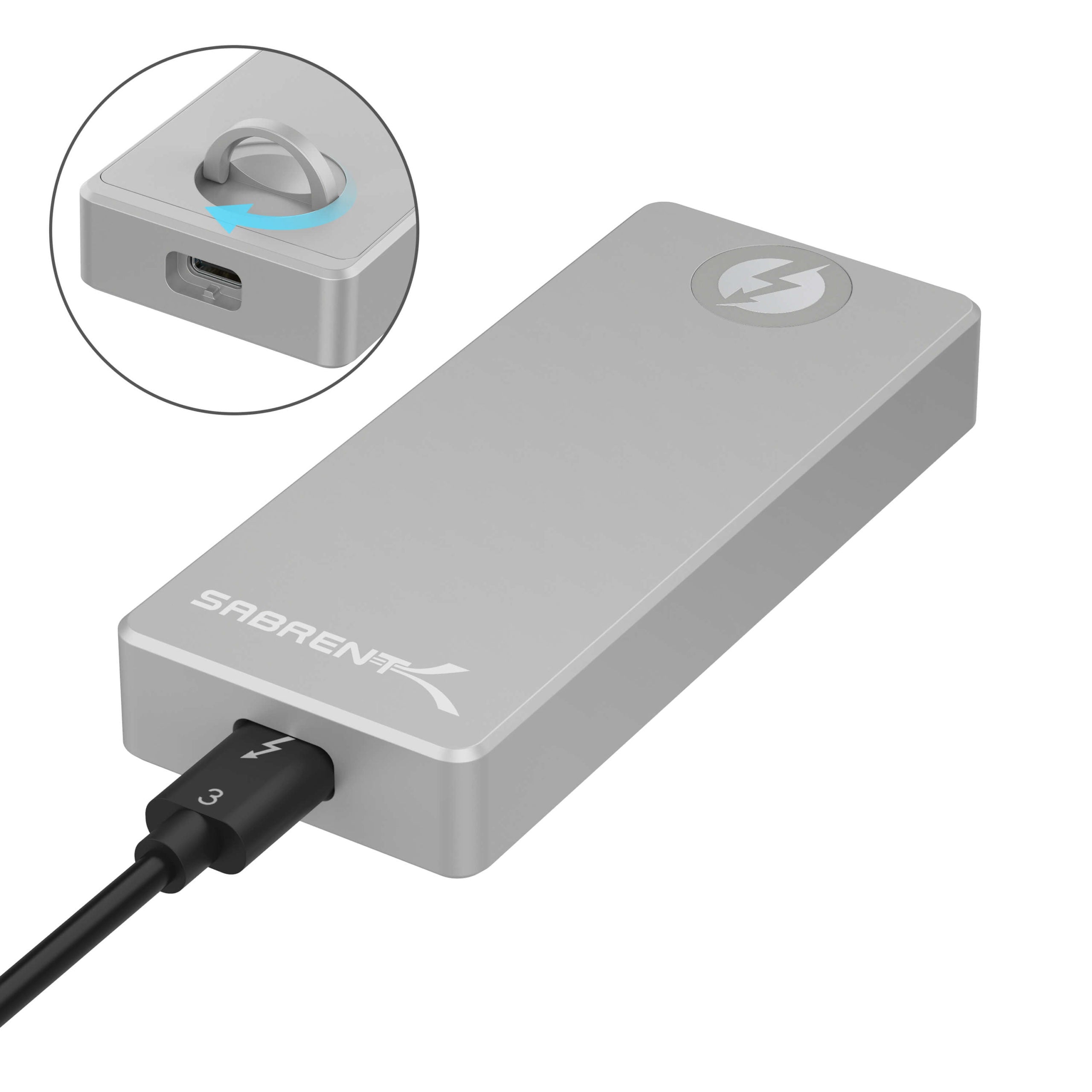 Thunderbolt 3 to M.2 NVMe SSD Tool-Free Enclosure – Sabrent