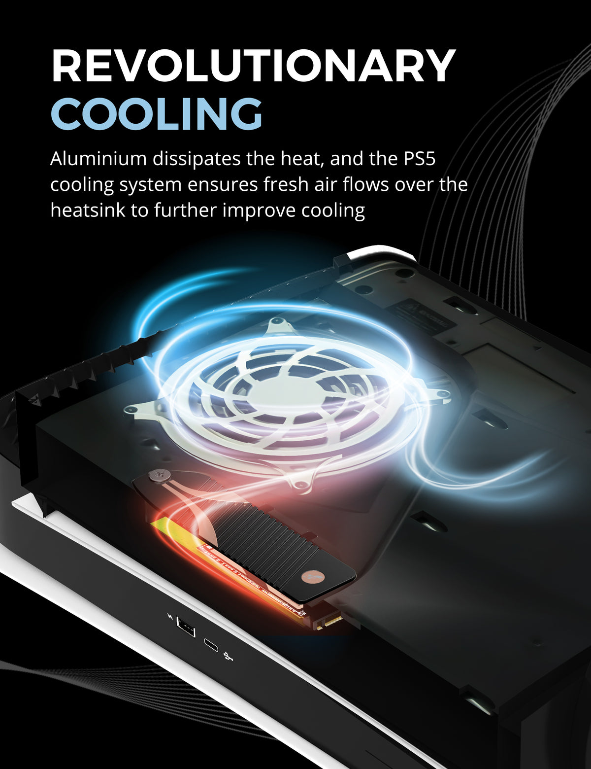 M.2 NVMe Heatsink for the PS5 Console