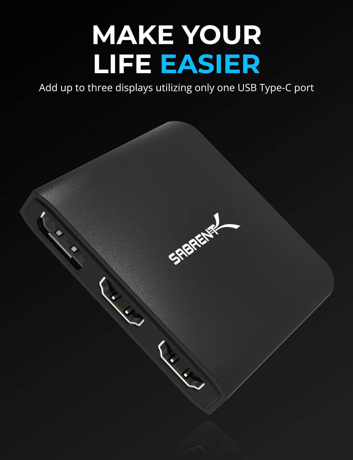 USB Type-C to x2 HDMI and x1 DisplayPort Adapter