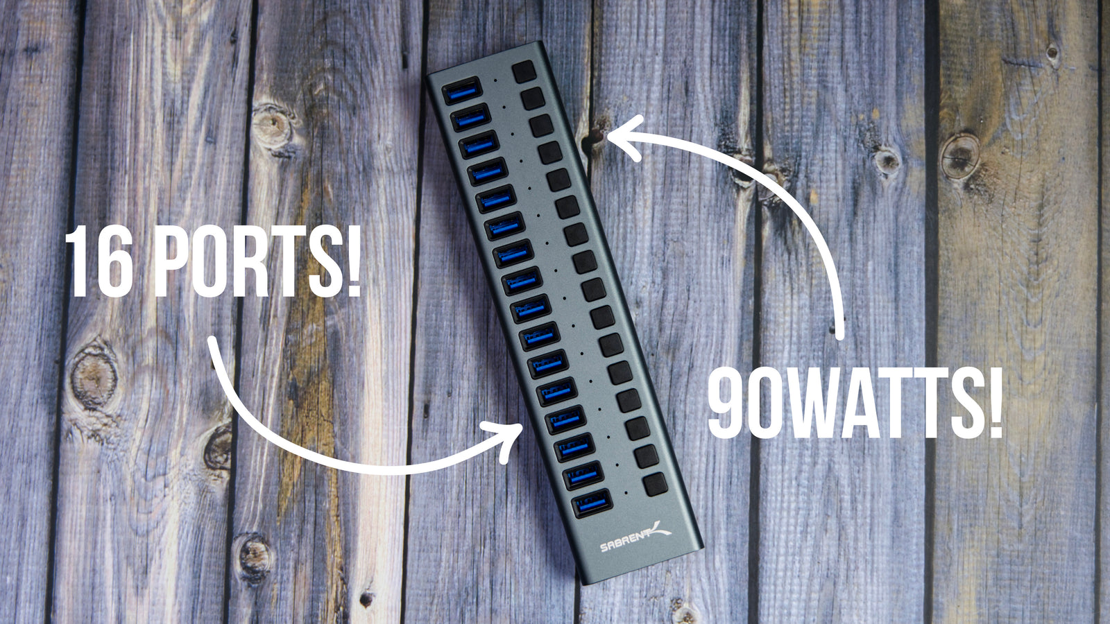 16 port USB3.0 Hub And Charger With Individual Switches