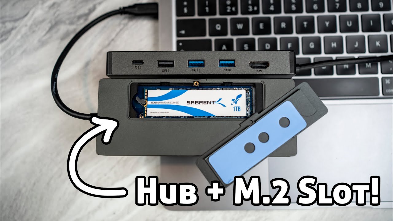 Sabrent USB-C Hub 6-Port Dock with M.2 SSD Slot | Ultimate Travel Hub!