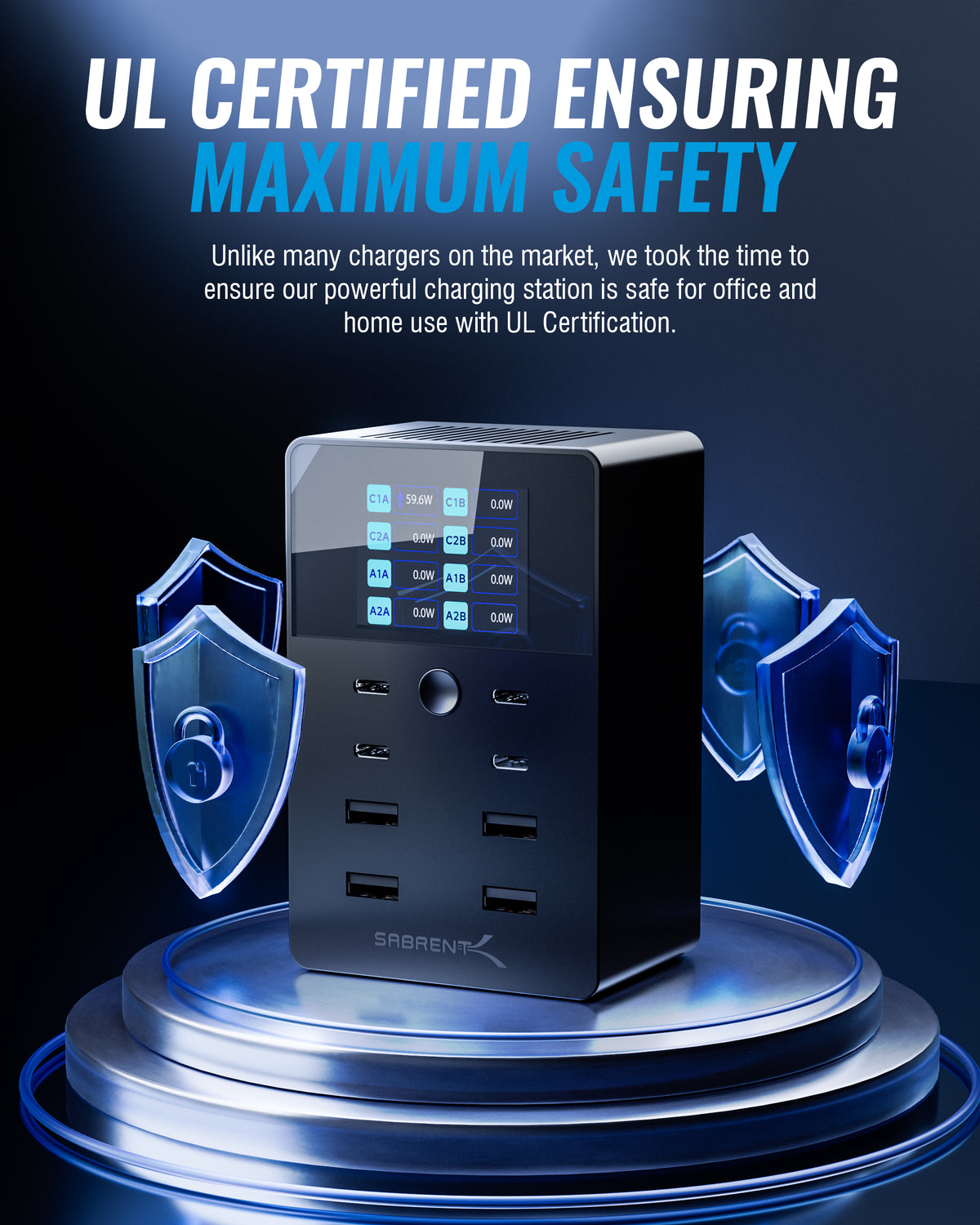 252W 8-PORT USB PD 3.0 Charger