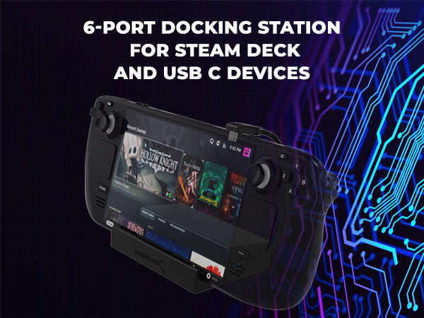 SABRENT Steam Deck Docking Station, 6-in-1 Steam Deck with HDMI 4K@60Hz,  USB-C 95W PD 3.0 Fast Charging, Triple USB Hub 3.0, 1 USB C Connection