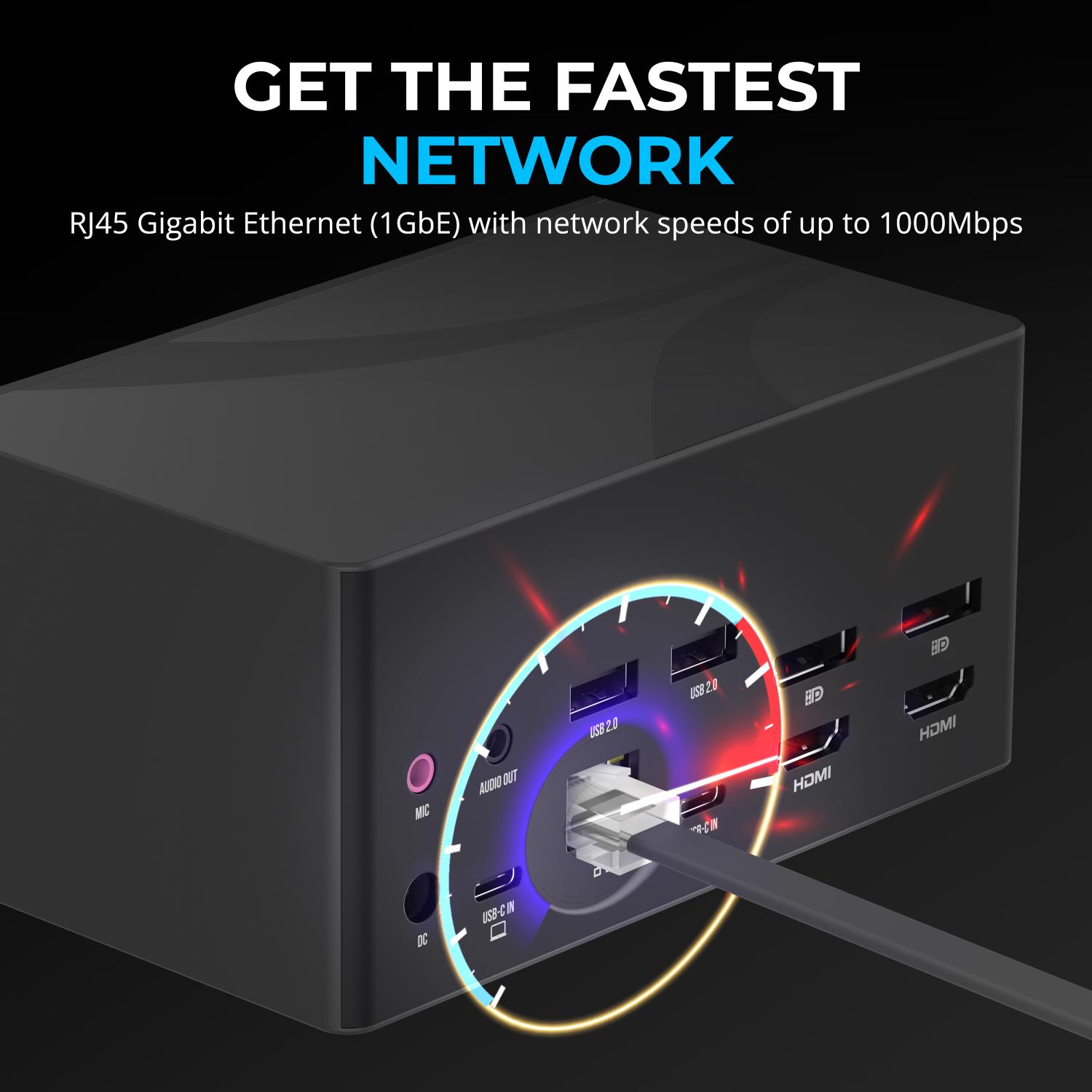 USB-C Universal Docking Station, Dual Monitor Displaylink Dock