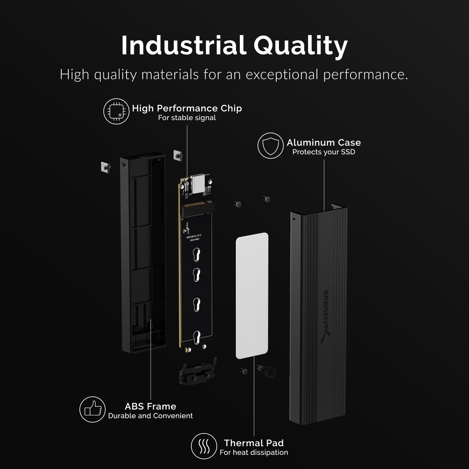 USB 3.2 Type-C Tool-Free Enclosure for M.2 PCIe NVMe and SATA SSDs