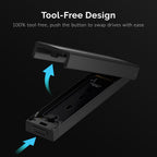 USB 3.2 Type-C Tool-Free Enclosure for M.2 PCIe NVMe and SATA SSDs