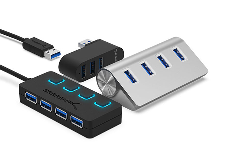 3-Port Mini USB 3.0 Rotating Hub - Sabrent