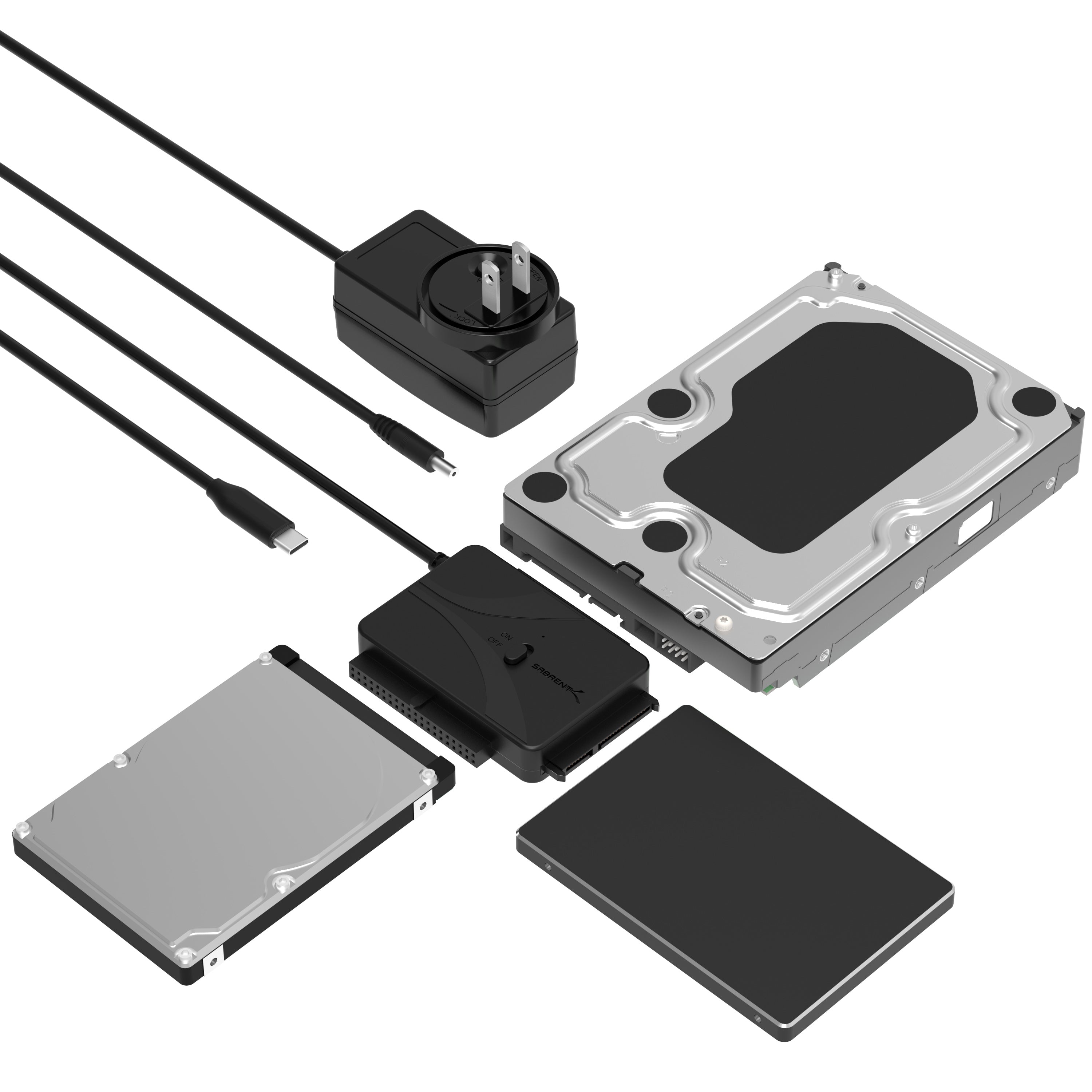 USB Type-C to SSD/SATA/IDE 2.5/3.5/5.25-INCH Hard Drive Converter