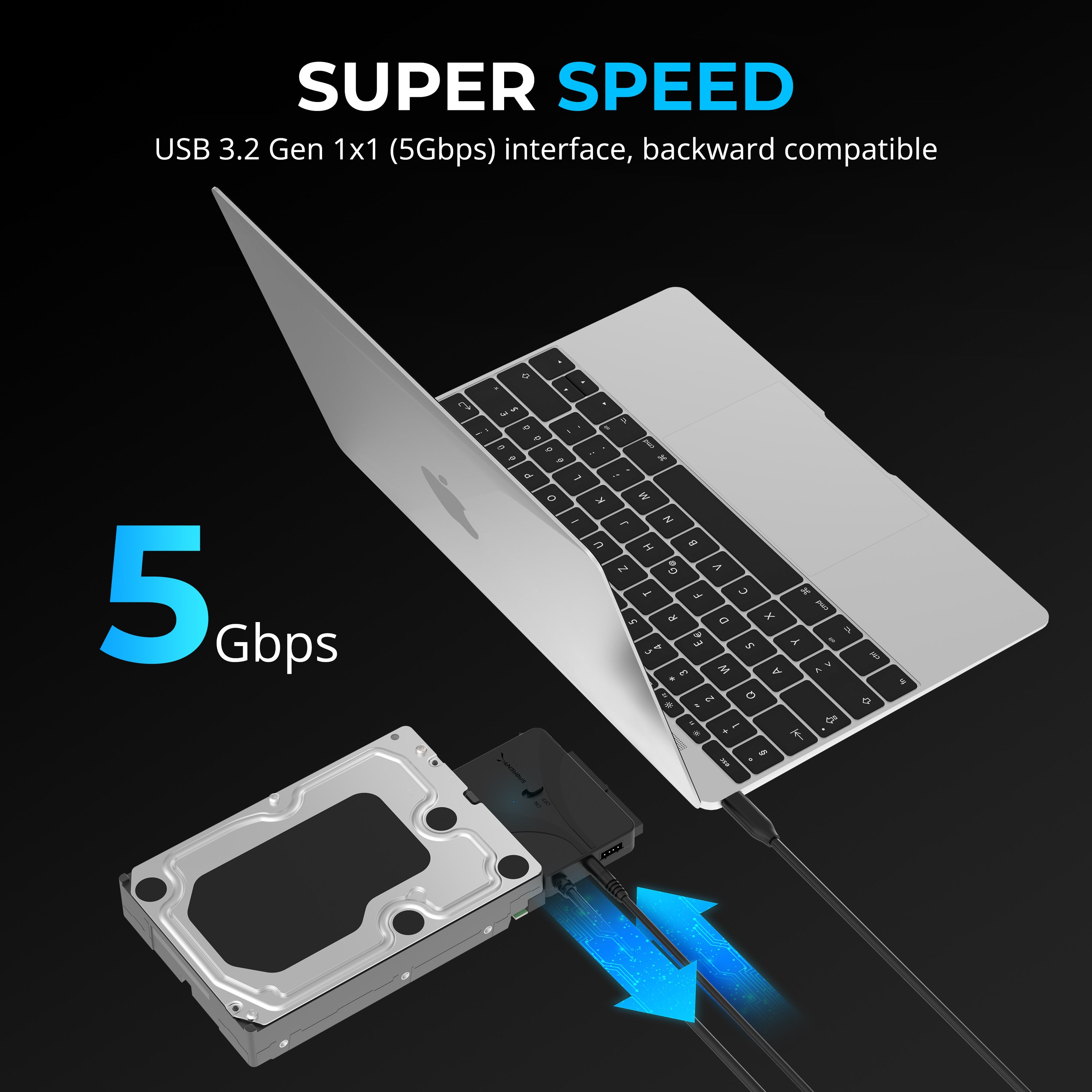 USB Type-C to SSD/SATA/IDE 2.5/3.5/5.25-INCH Hard Drive Converter