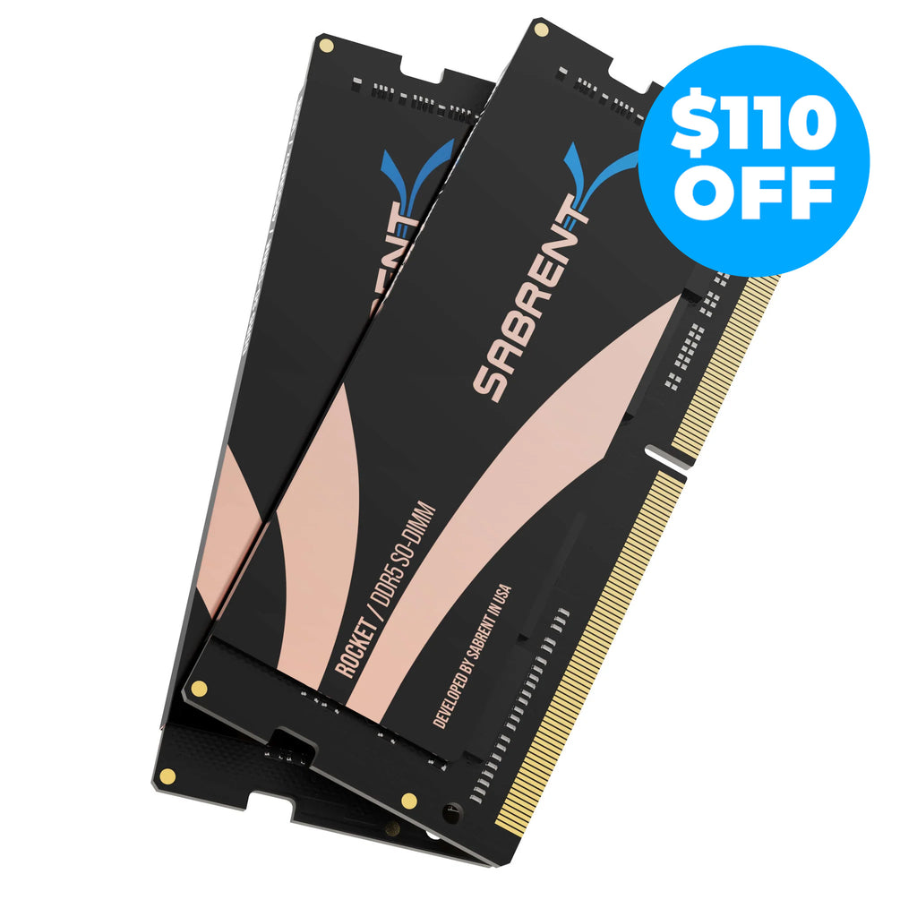 Rocket DDR5 64GB SO-DIMM 4800MHz Memory Kit (2x32GB) - Sabrent