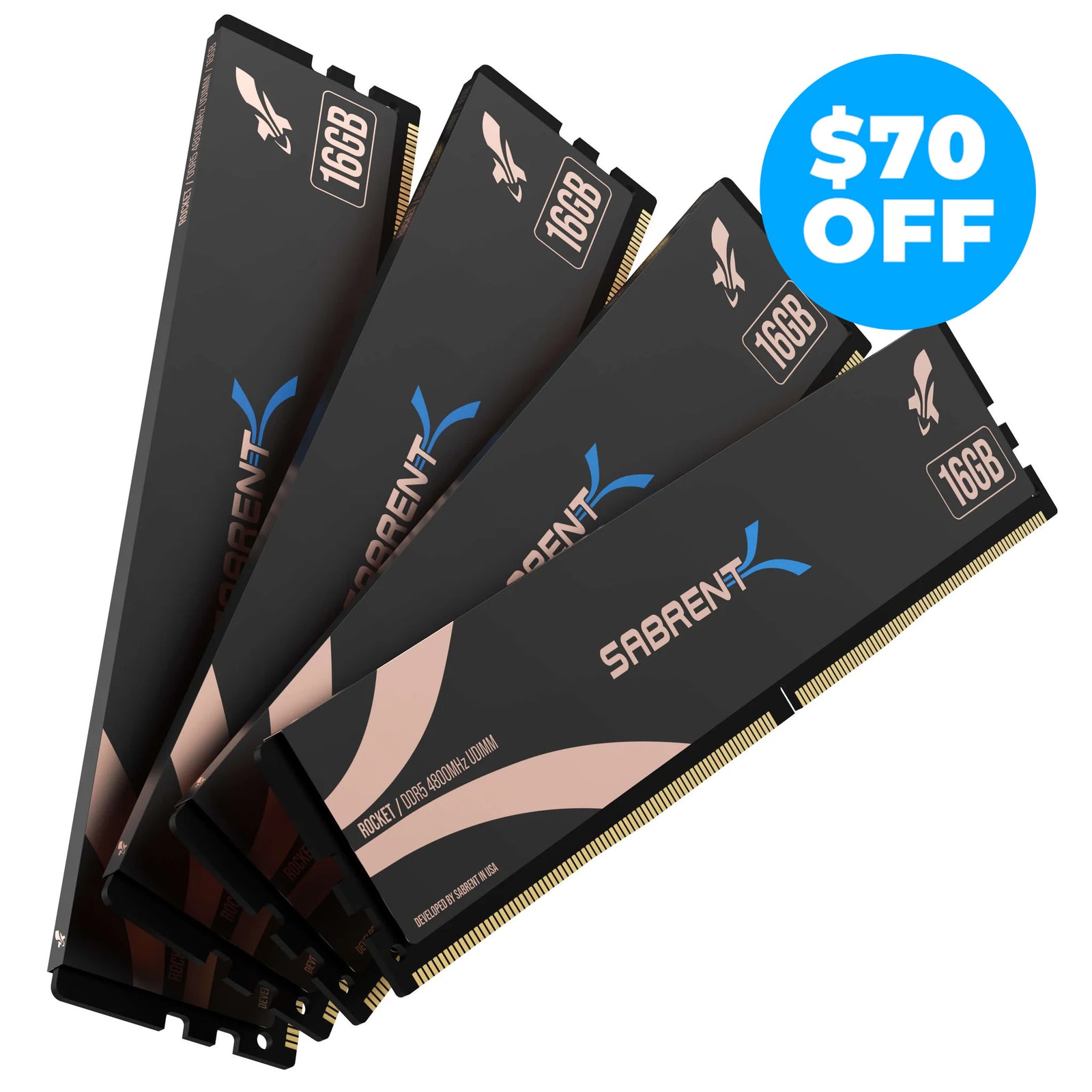 Rocket DDR5 64GB U-DIMM 4800MHz Memory Kit (4x16GB)