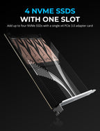 4-Drive M.2 NVMe SSD to PCIe 3.0 x4 Adapter Card