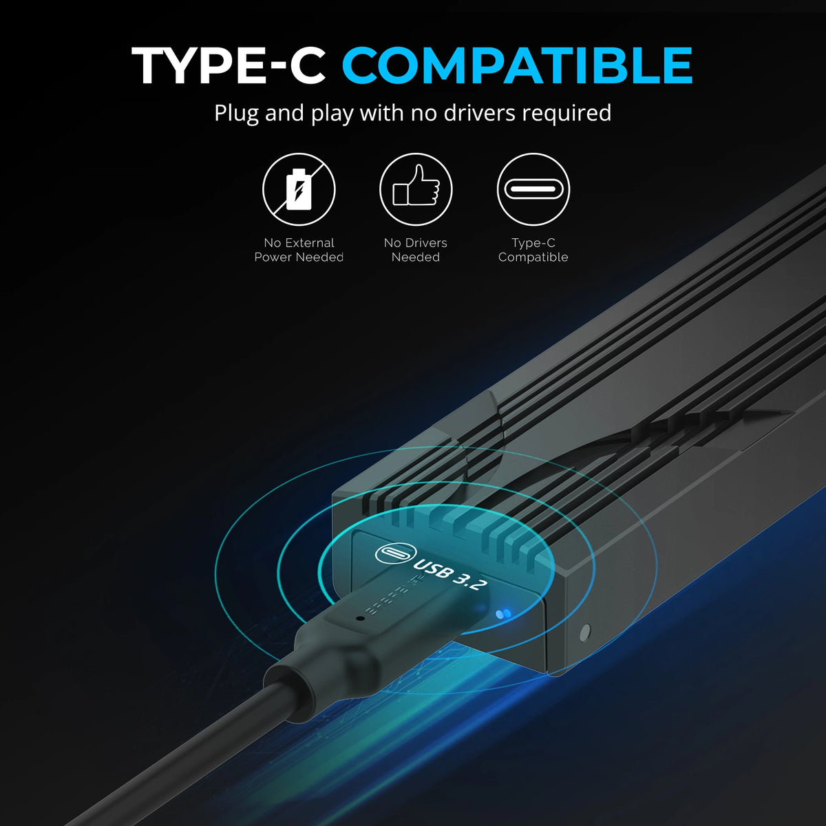 USB 3.2 Type-C Tool-free Enclosure