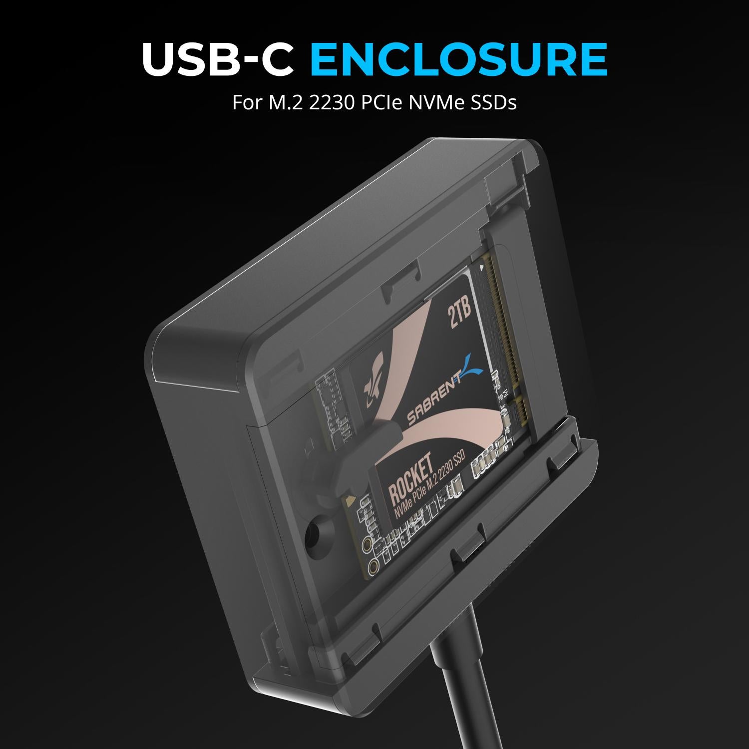 USB-C Enclosure for 2230 PCIe NVMe SSDs Sabrent