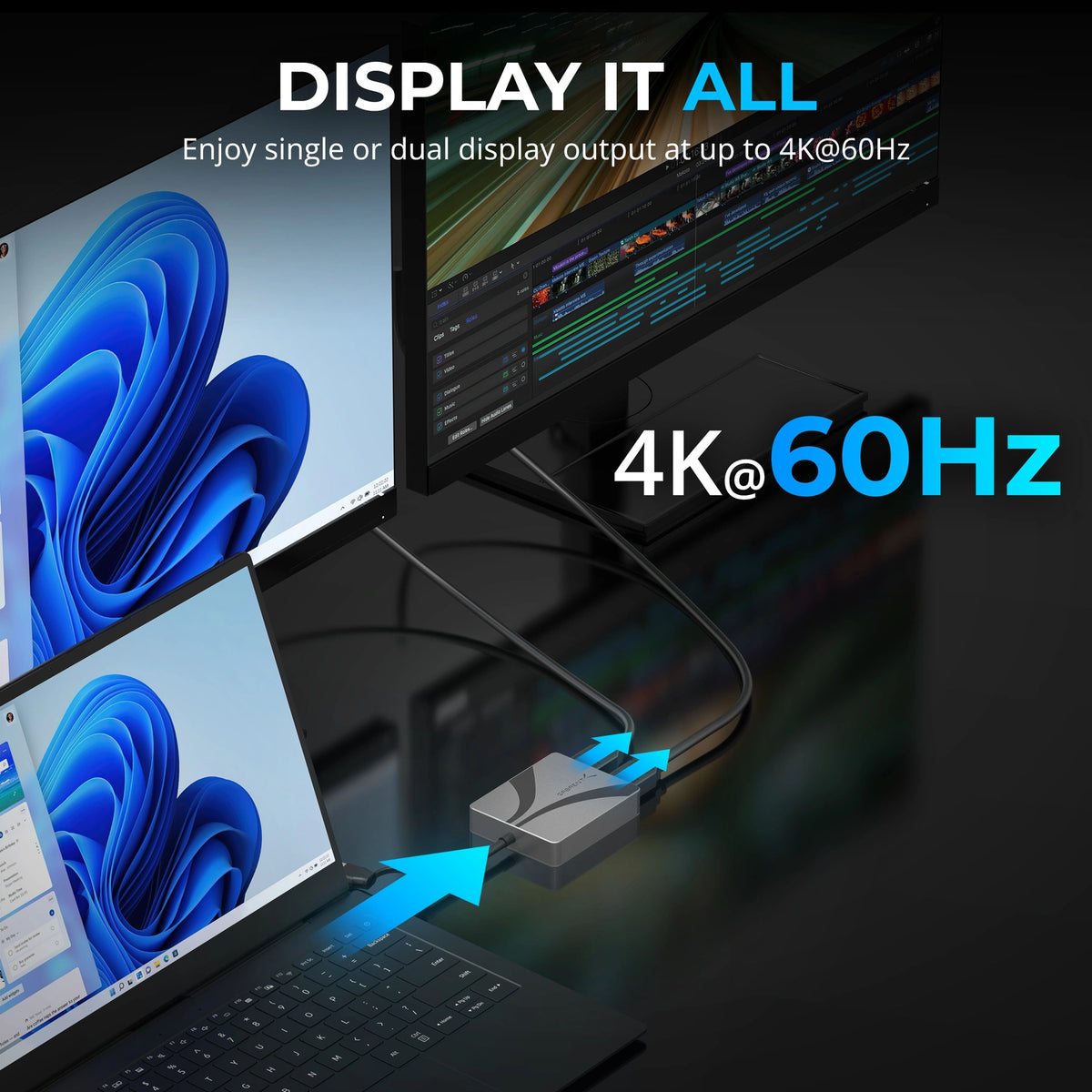 USB Type-C/A to Dual HDMI adapter