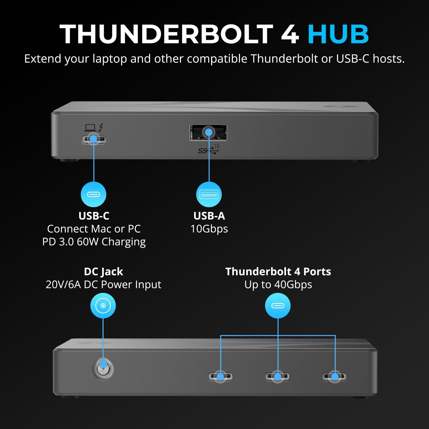 Sabrent Thunderbolt 4 Passive Cable (3.3') CB-T4M1 B&H Photo