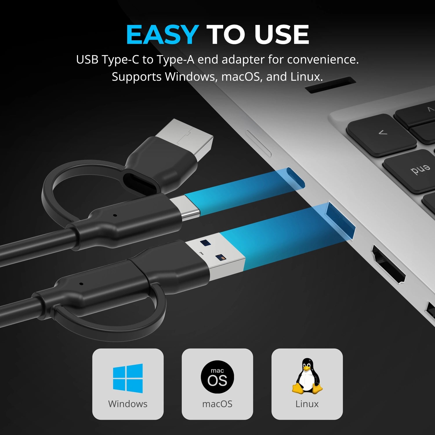 USB Type-C/A to Dual HDMI adapter