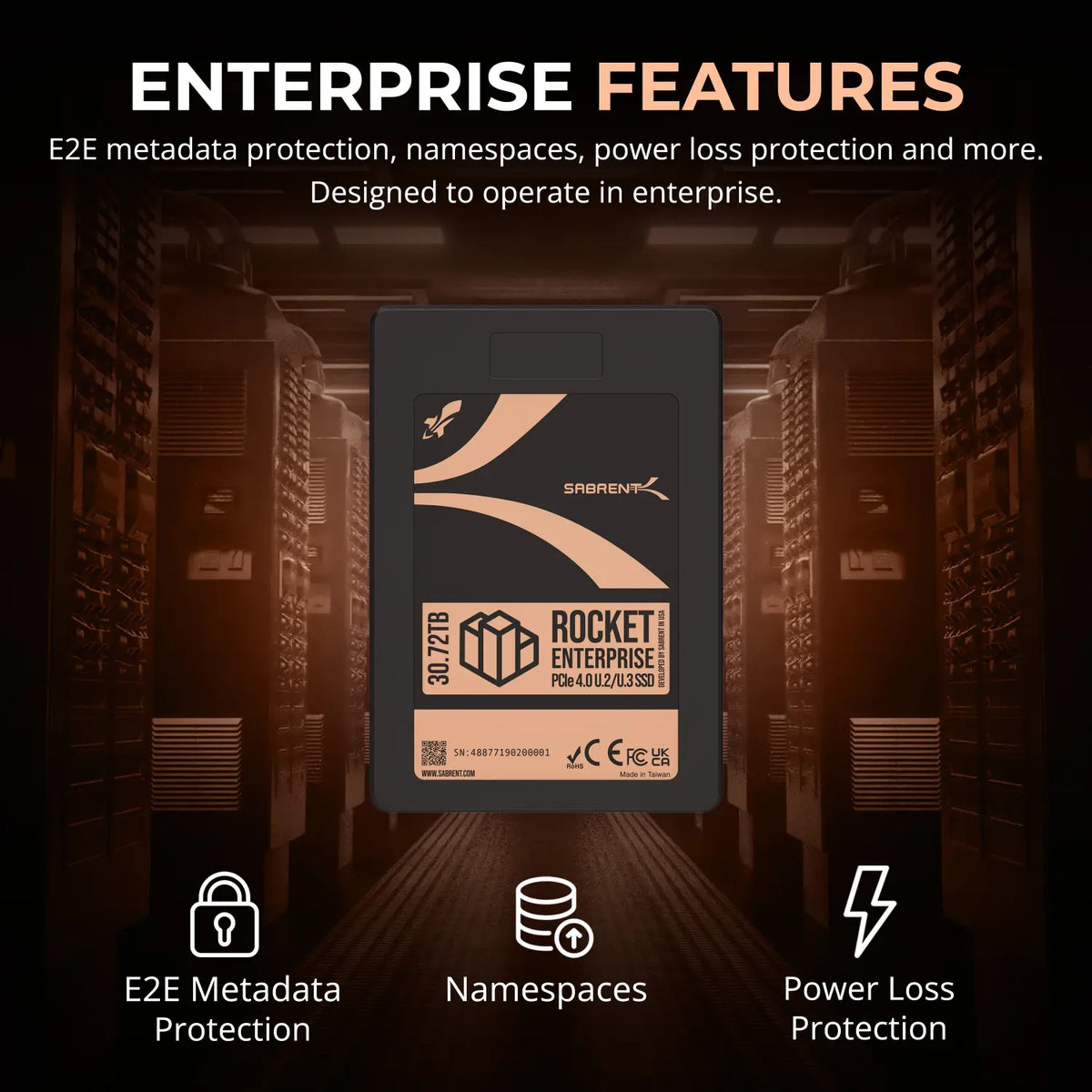 Rocket Enterprise PCIe 4.0 U.2 NVMe SSD