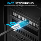 3-Drive PCIe 3.0x4 NVMe M.2 SSD Card with Ethernet Port