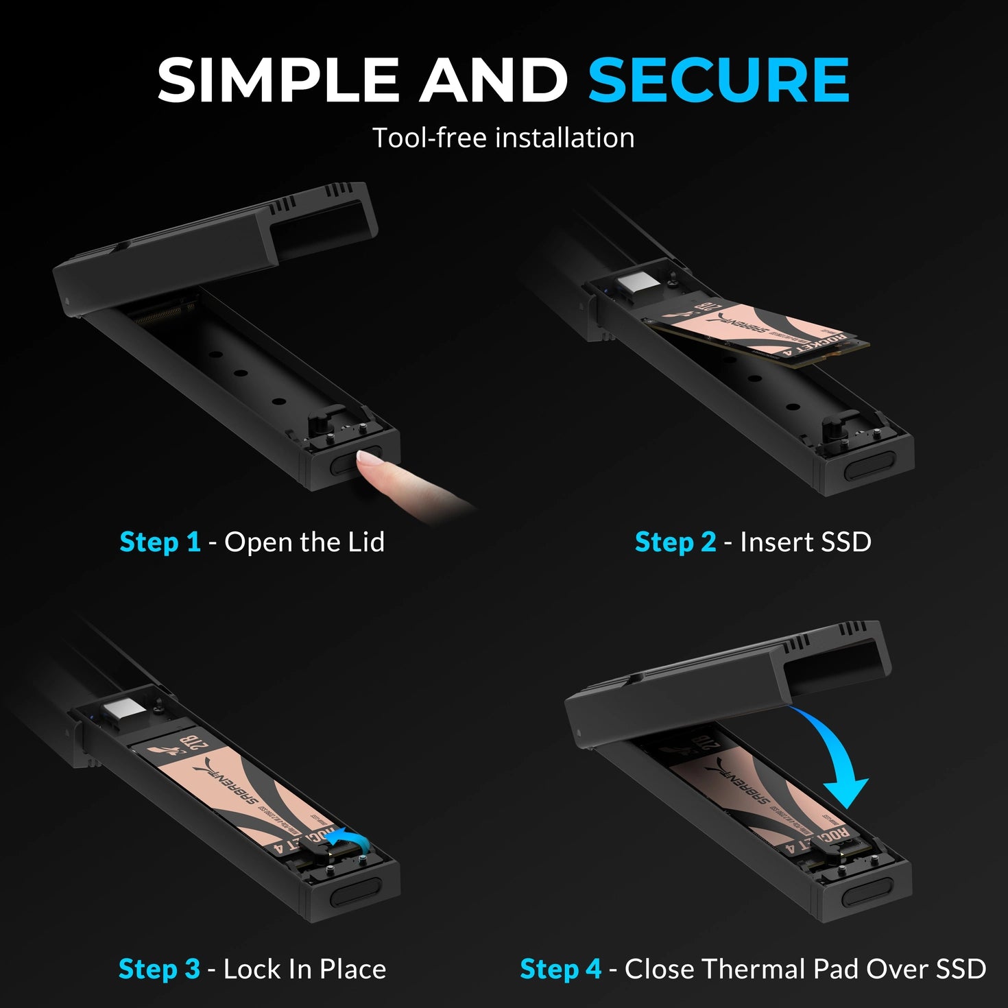 USB 3.2 Type-C Tool-free Enclosure