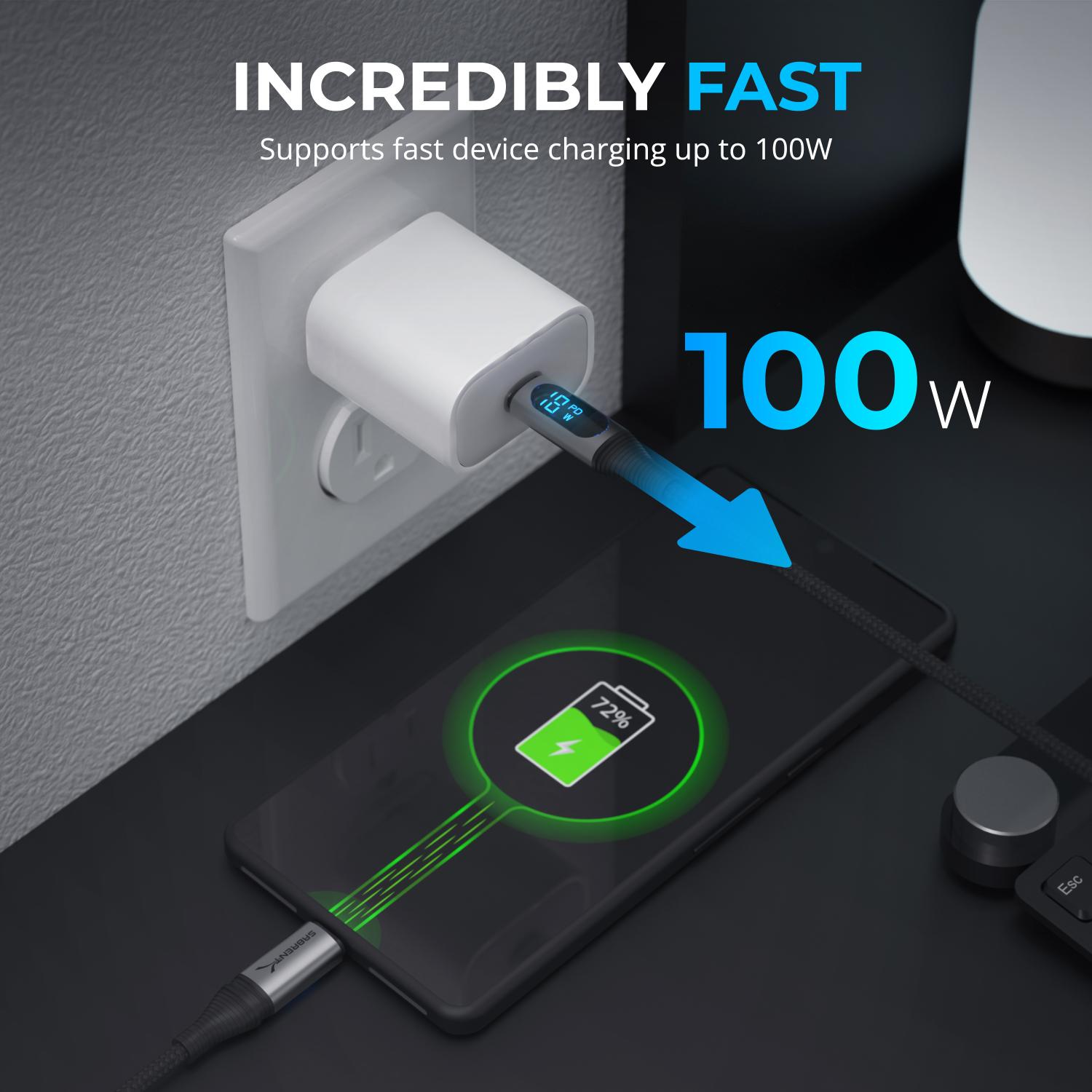 USB C to USB C Charging Cable with Smart Display