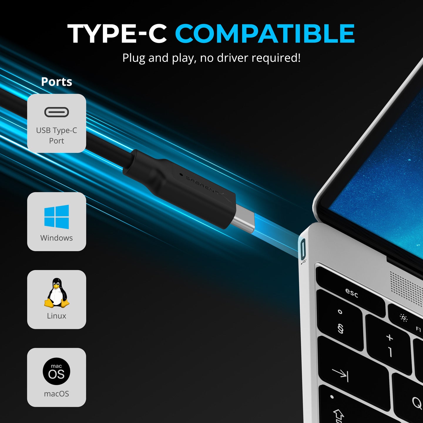 Type-C 10Gbps 5-Port Hub