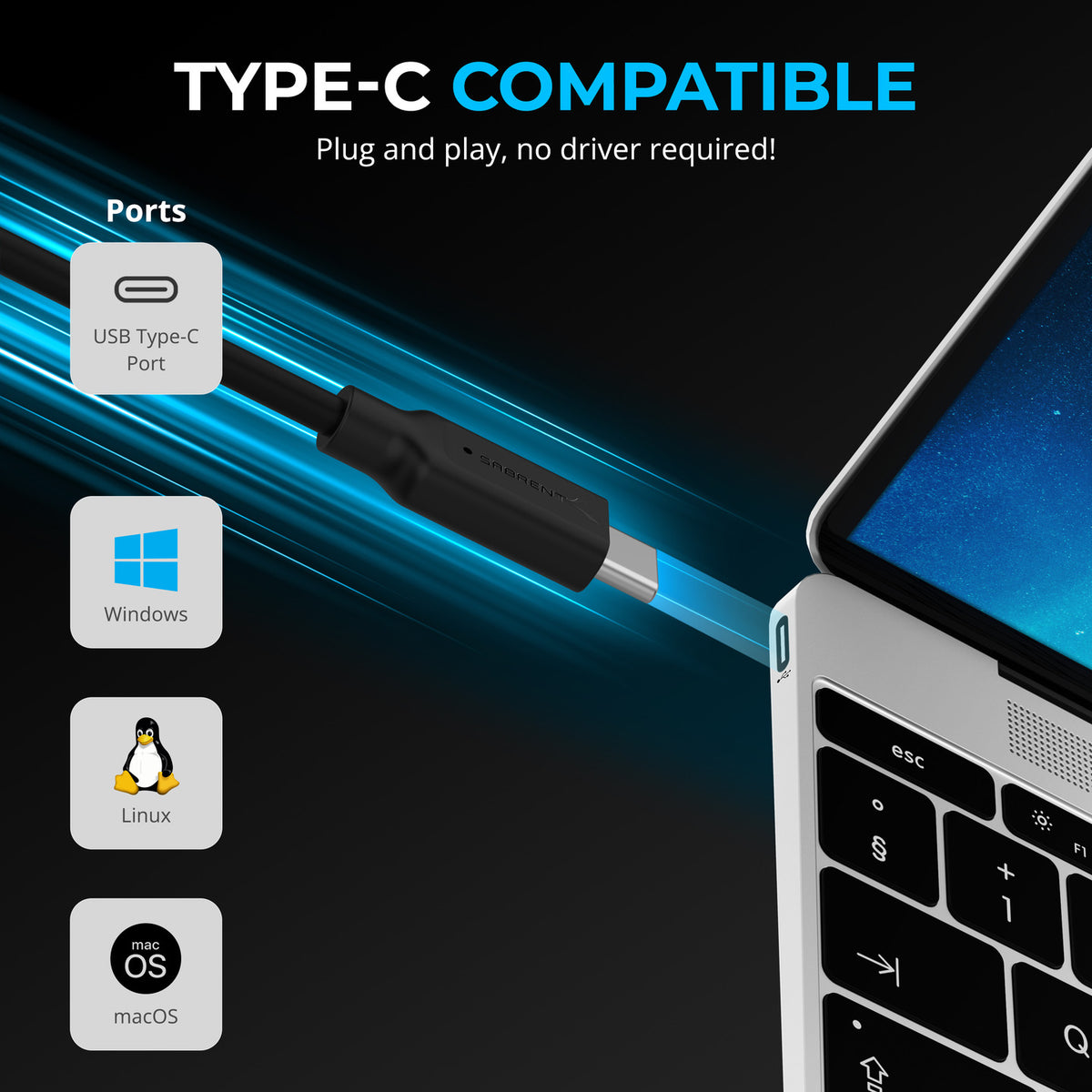 Type-C 10Gbps 5-Port Hub