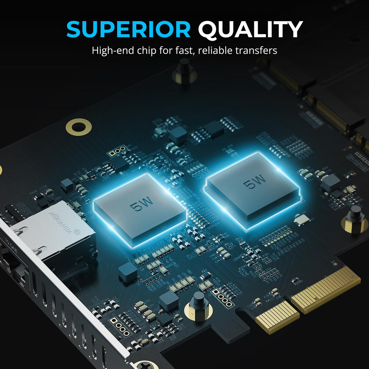 3-Drive PCIe 3.0x4 NVMe M.2 SSD Card with Ethernet Port