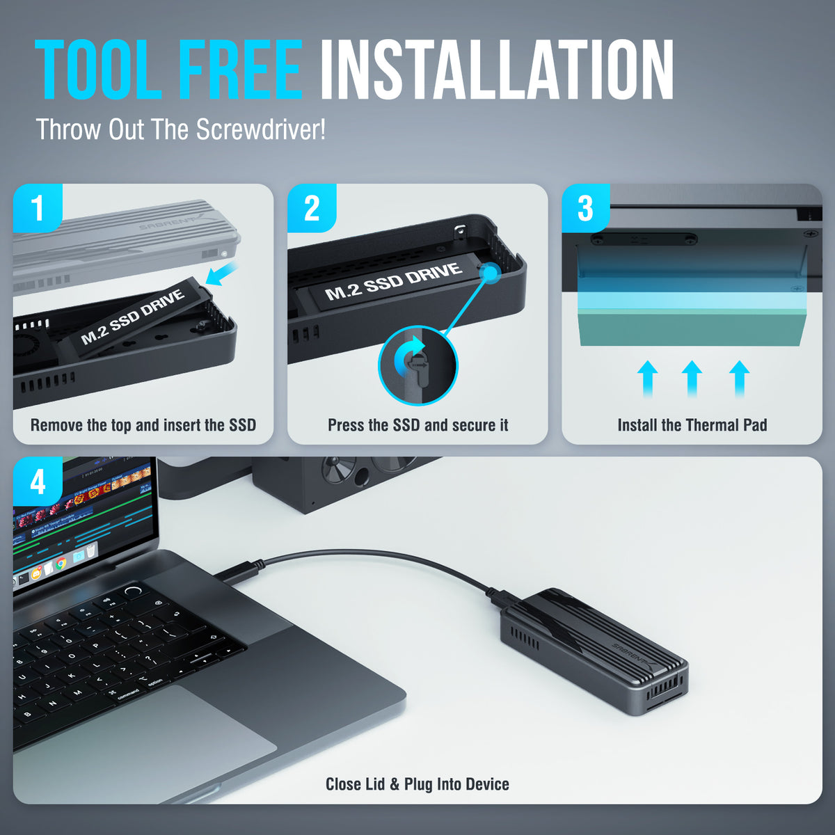 USB4 M.2 PCIe NVMe SSD Enclosure