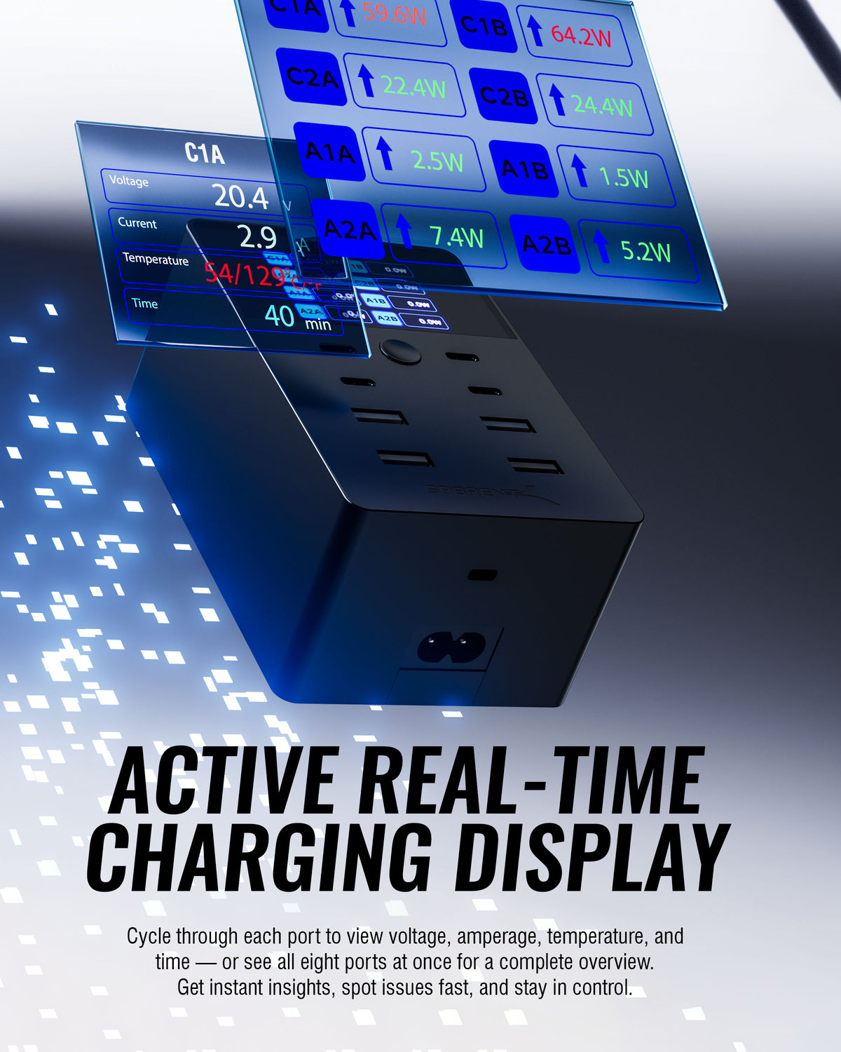 252W 8-PORT USB PD 3.0 Charger