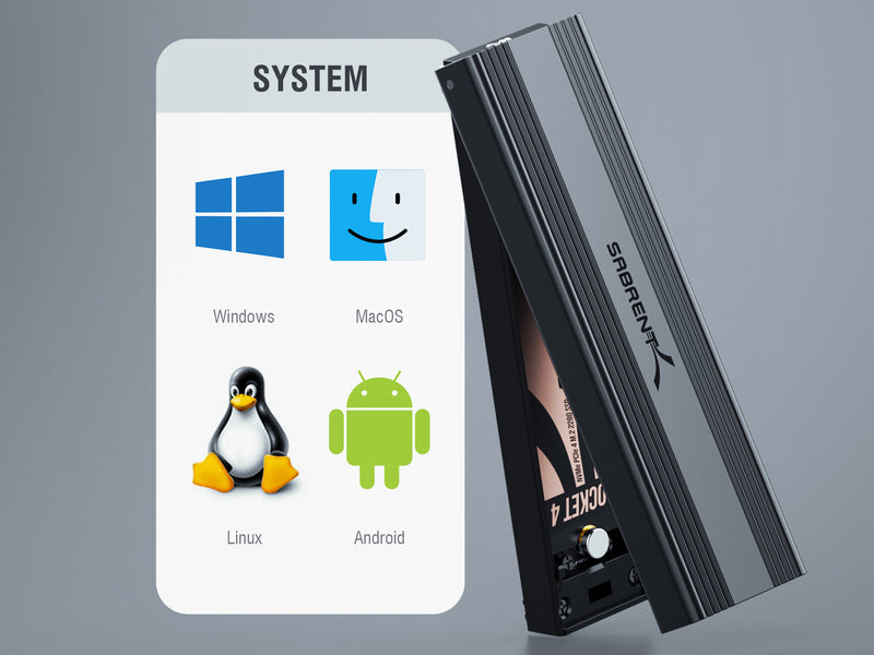 USB 3.2 Type-C Tool-Free Enclosure for M.2 PCIe NVMe and SATA SSDs