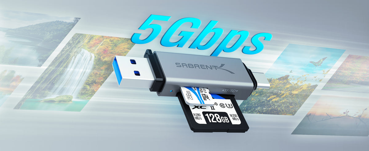 USB 3.0 and USB Type-C OTG Card Reader