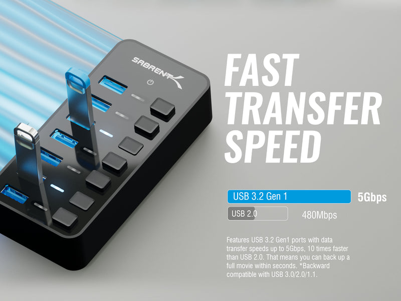 USB 3.0 Hub With Power Switches