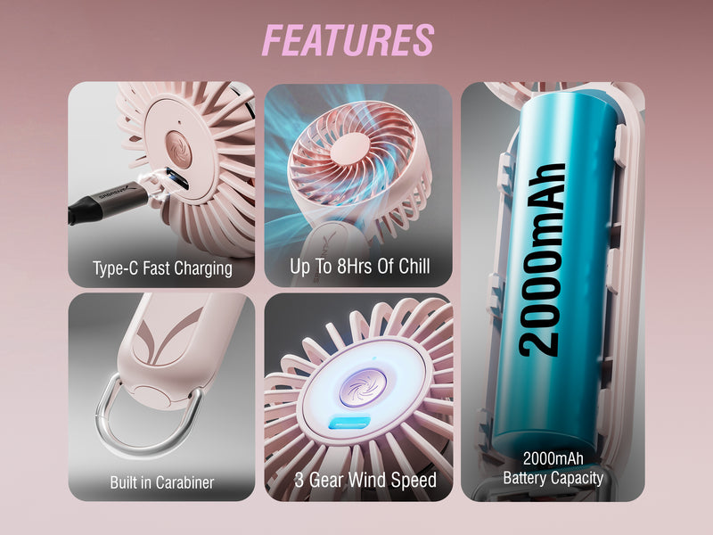 ChillyPop Mini Portable Fan with Hanger
