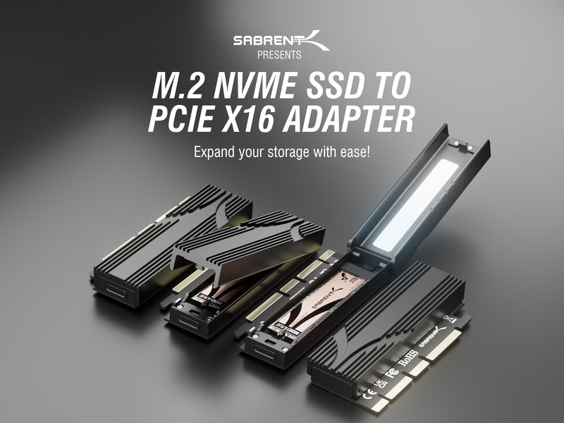 M.2 NVMe SSD to PCIe x16 Tool-Free Add-In Card (AIC)