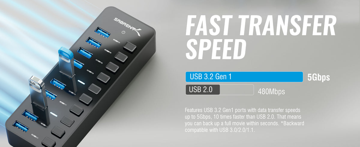USB 3.0 Hub With Power Switches