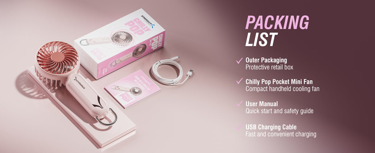 ChillyPop Mini Portable Fan with Hanger